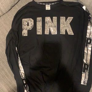 PINK Black Longsleeve with silver bling